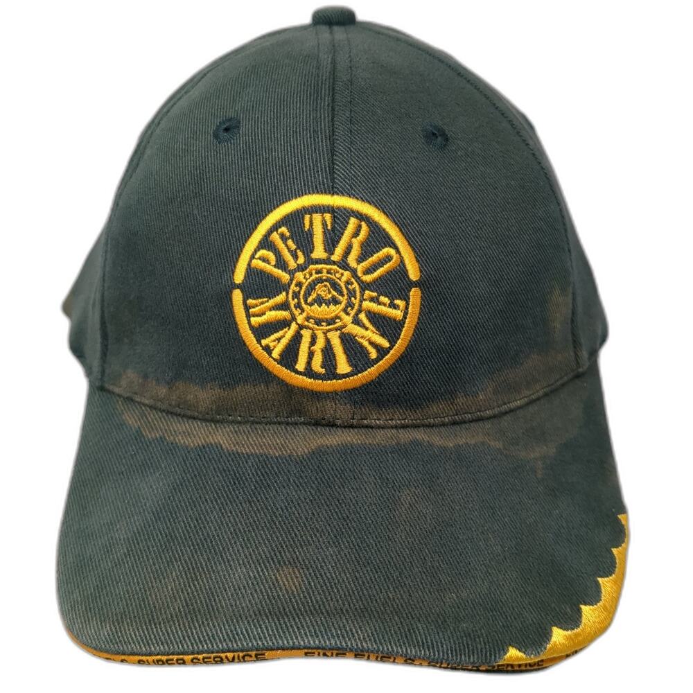 Petro Marine Fitted Baseball Cap Green XL Embroidered Vented Holes Top Fit TC